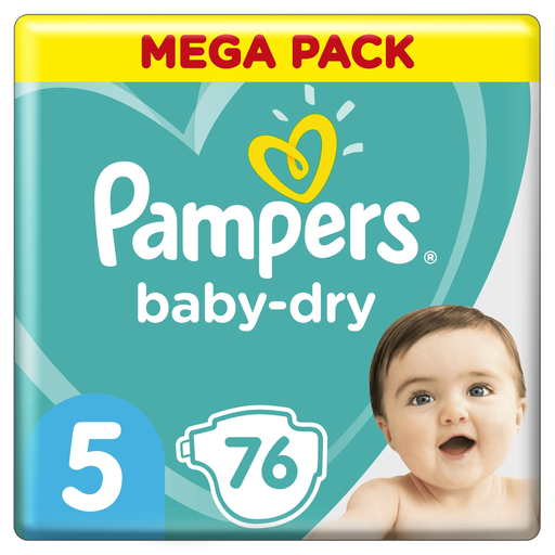 [8001841497907] PAMPERS Fraldas Bebé Baby Dry Tamanho 5 11-16 kg, pacote de 76 fraldas