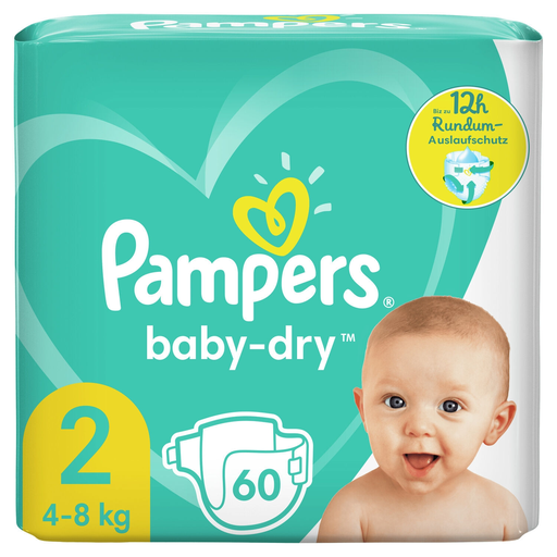 [8001841530376] PAMPERS Baby Dry Nappies Size 2 (4-8 kg) - Pack of 60