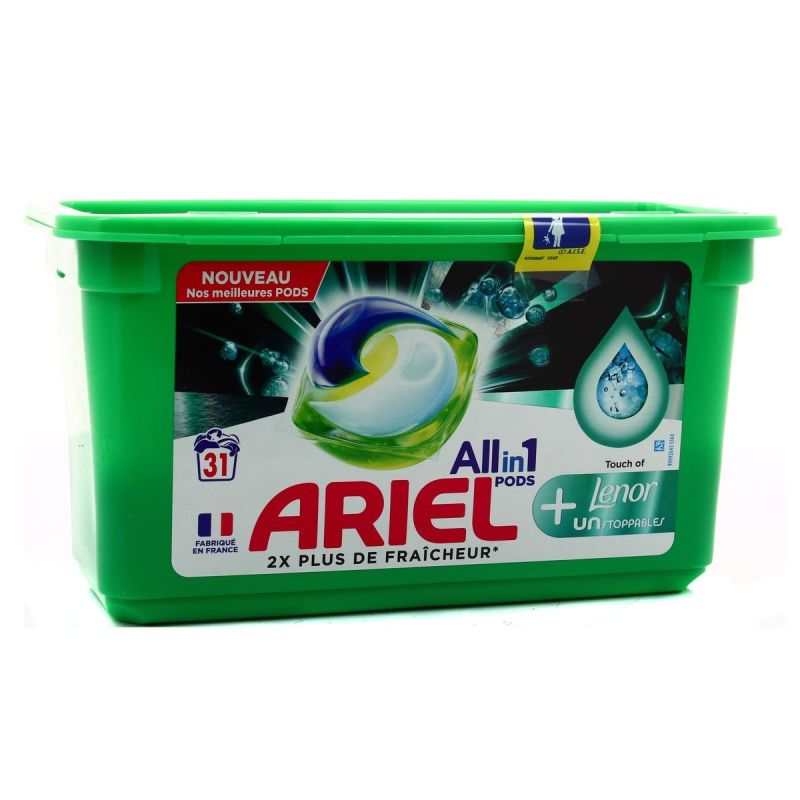 ARIEL PODS Detergente Cápsulas Écodoses Lenor Unstoppables 31 Lavagens