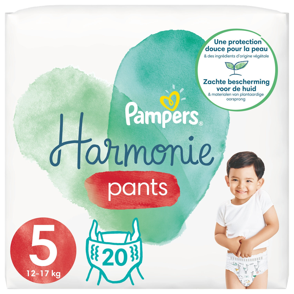 PAMPERS Fraldas-Cueca Harmonie Nappy Pants Tamanho 5 12 kg - Pacote de 20