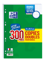 OXFORD Folhas duplas 300 páginas A4 quadriculadas (Seyes) perfuradas