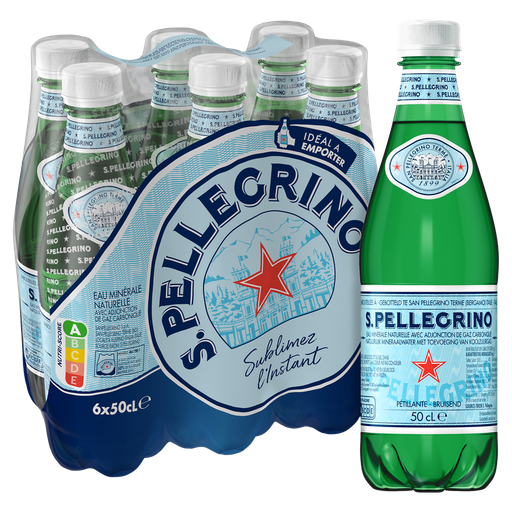 [8002270049941] SAN PELLEGRINO Sparkling Natural Mineral Water 6 x 50 cl