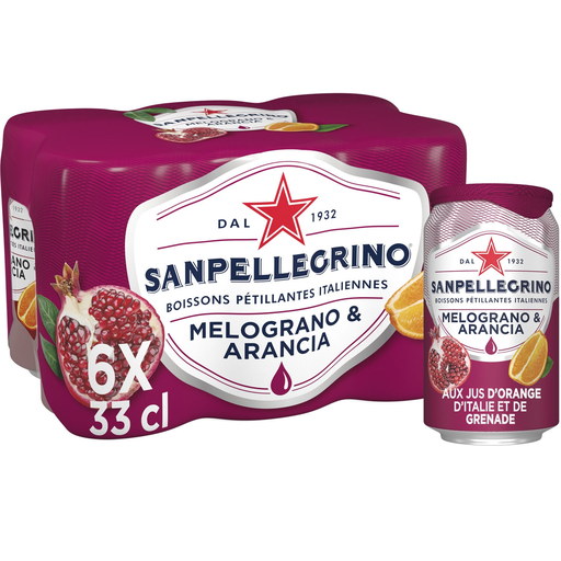 [8002270656583] SAN PELLEGRINO Sparkling fruit beverage orange pomegranate 6x33cl