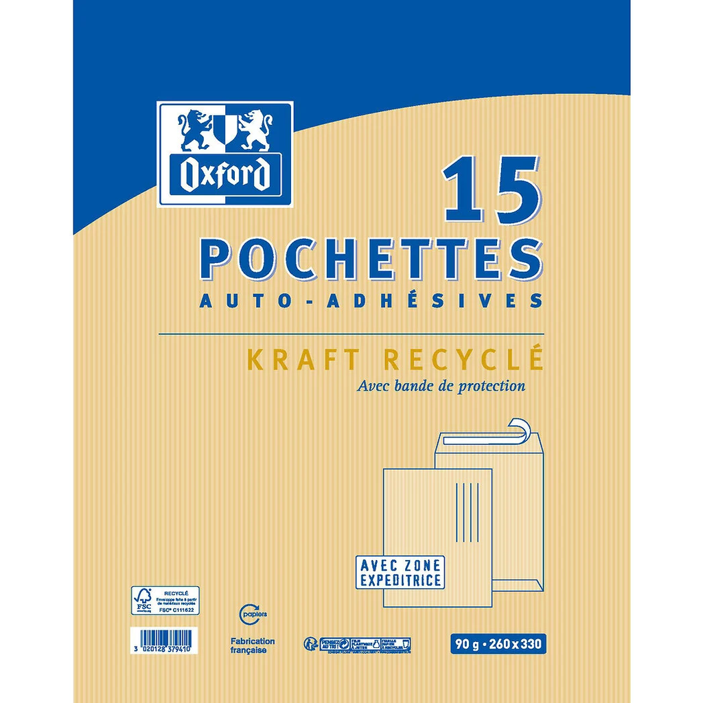 OXFORD Pochette 260x330 autocollante 15