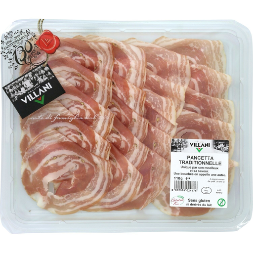 [8002974024176] VILLANI Traditional Pancetta Gluten Free 110 g