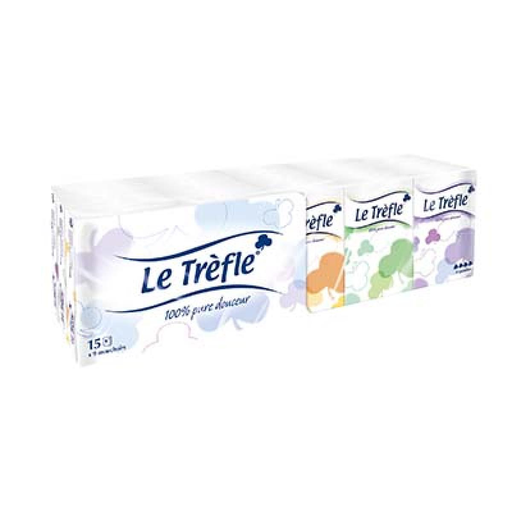 [8004260494557] LE TREFLE Mouchoirs Pur 15