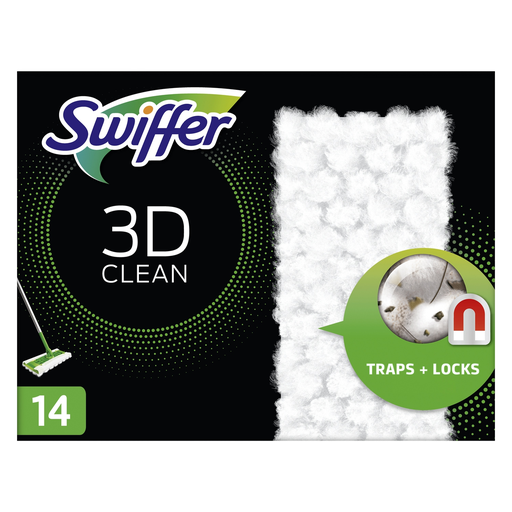 [8006540001257] SWIFFER Système Anti-Poussière Lingettes 3D Clean 14 lingettes