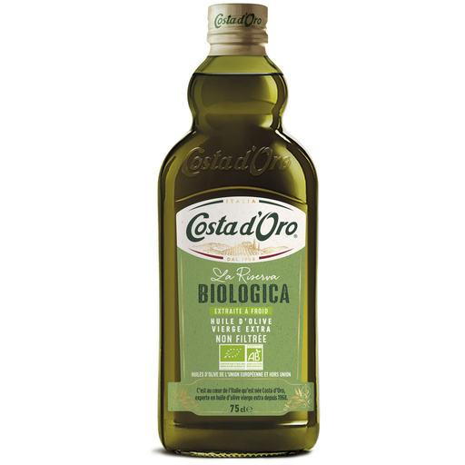 [8007270127903] COSTA D'ORO Huile d'olive vierge extra bio non filtrée 750 ml
