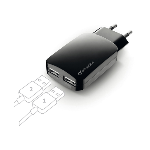 [8018080203923] CELLULARLINE USB Charger Dual 15W
