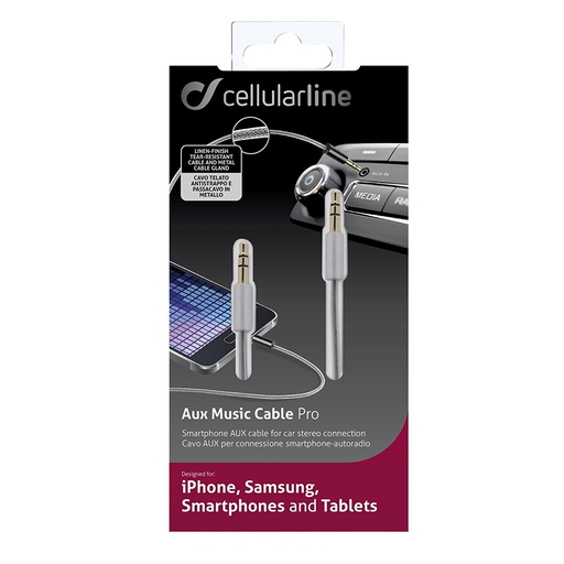 [8018080224867] CELLULARLINE Aux Music Connection Cable 3.5mm Jack 1m