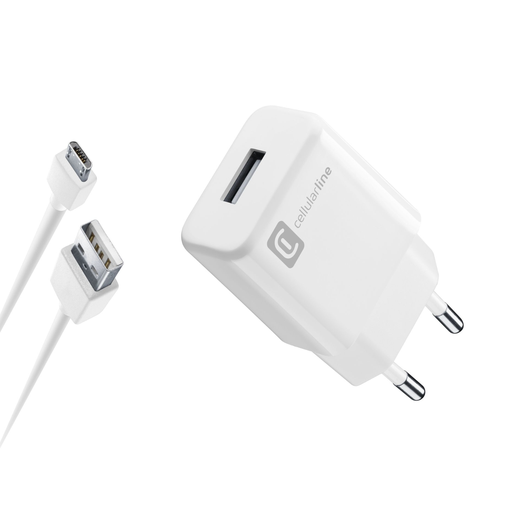 [8018080226861] CELLULARLINE Mains Charger Kit 2A Micro USB White