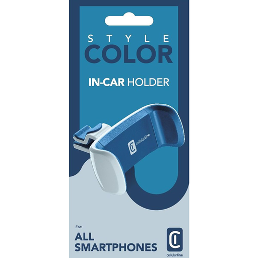 [8018080265648] CELLULARLINE Support voiture bleu fixation grille aération