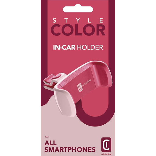 [8018080265686] CELLULARLINE Soporte coche rojo fijación rejilla ventilación