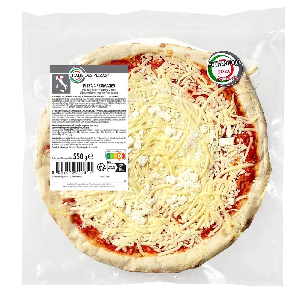 L'ITALIE DES PIZZAS 4-Cheese Pizza 550 g
