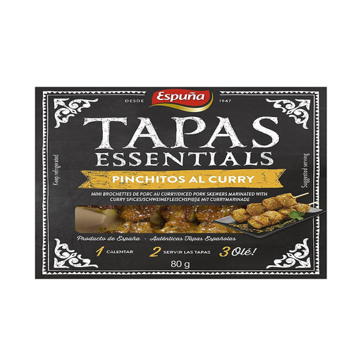 [8410060401402] ESPUNA Tapas pork mini-skewers with curry 80 g