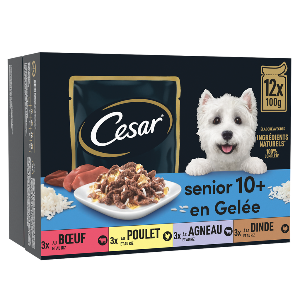 CESAR Refeição Seleção em gelatina para cães sénior 10+ 12 x 100 g