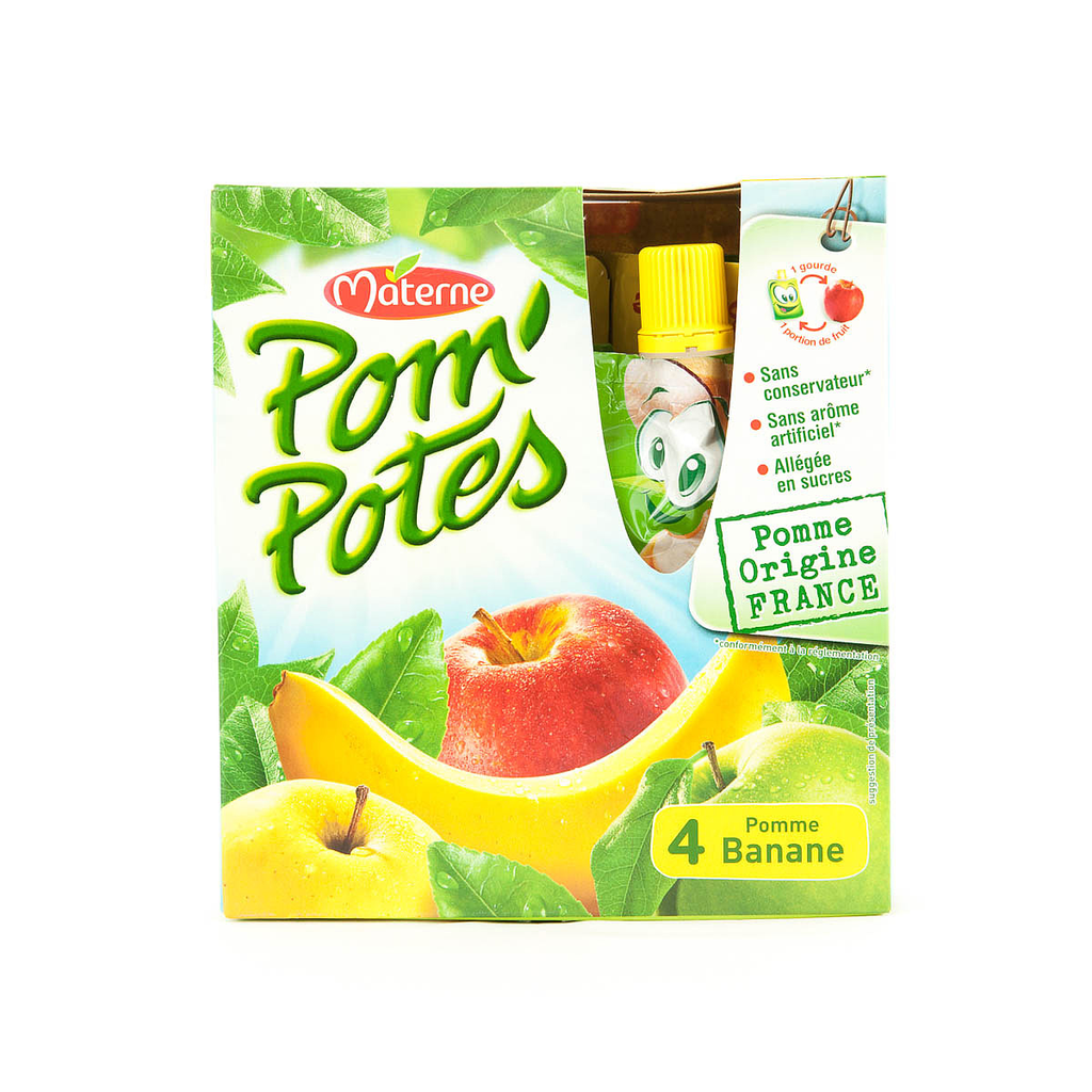 POM'POTES Compota Maçã Banana 4 x 90 g
