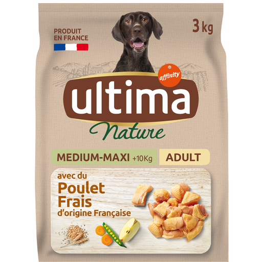 [8410650220291] ULTIMA Croquettes Nature au poulet pour chien adulte moyen et grand 3 kg