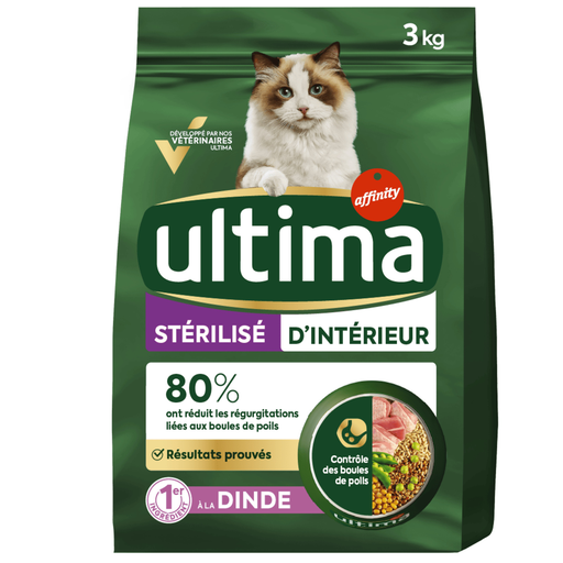 [8410650227511] ULTIMA Turkey Kibble for Sterilized Indoor Cats 3 kg