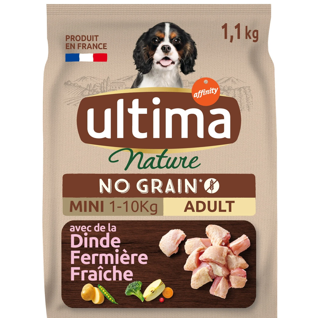 ULTIMA Nature croquettes pour chien mini sans céréales dinde 1,1 kg