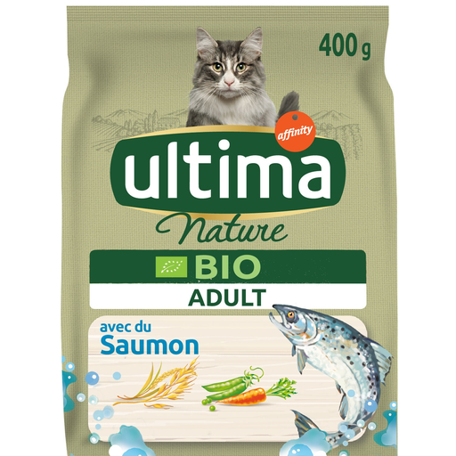[8410650269368] ULTIMA NATURE Salmon kibble with organic rice and vegetables for cats 400 g