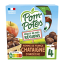 POM'POTES Compote Fruits de nos régions pomme châtaigne d'Ardèche 4 gourdes de 90 g