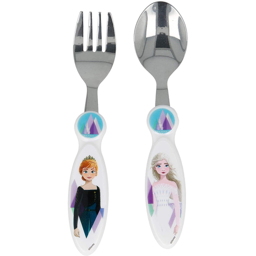 [8412497604180] DISNEY Conjunto de 2 talheres metálicos para criança Frozen