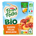 POM'POTES Puré de maçã pêssego nectarina bio 4 x 90 g