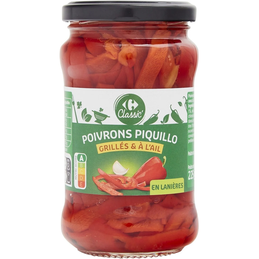 [8431876012347] CARREFOUR CLASSIC Pimentos grelhados com alho em tiras 220g