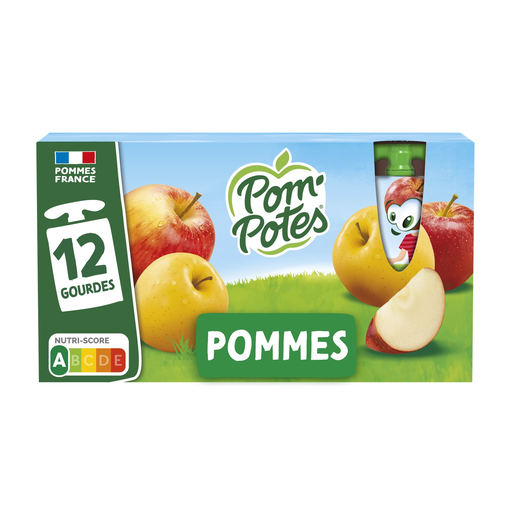 [3021762412433] POM'POTES Apple sauce nature 12 pouches of 90 g
