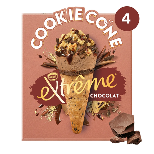 [8436575295701] EXTREME Chocolate cookie cone ice cream 284 g