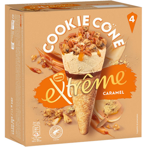 [8436575295763] EXTREME Conos de helado caramelo cono Cookie 284 g