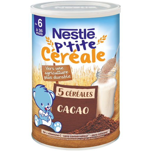 [8445290117762] NESTLE Baby Cereals 5 Cereals Cocoa P'tite Céréale 415 g