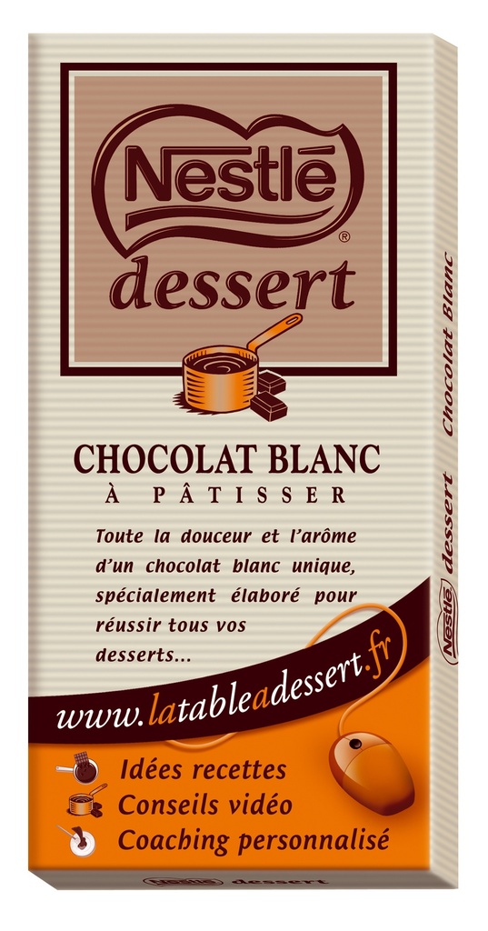Nestle Chocolat Nestlé Dessert Blanc Tablette 180G