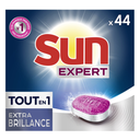 SUN Pastillas Lavavajillas Extra Brillo Expert Todo En 1, caja de 44 pastillas