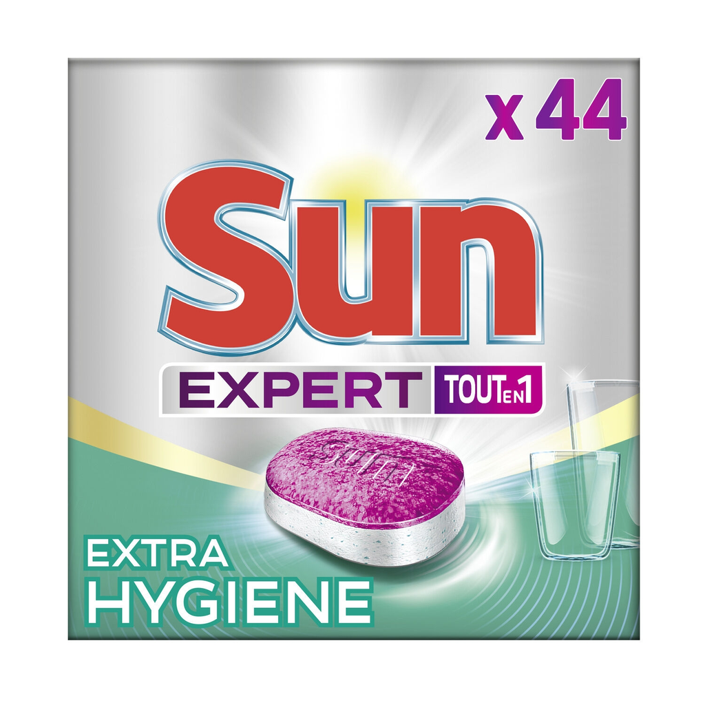 SUN Dishwasher Tablets Extra Hygiène Expert All In 1, box of 44 tablets