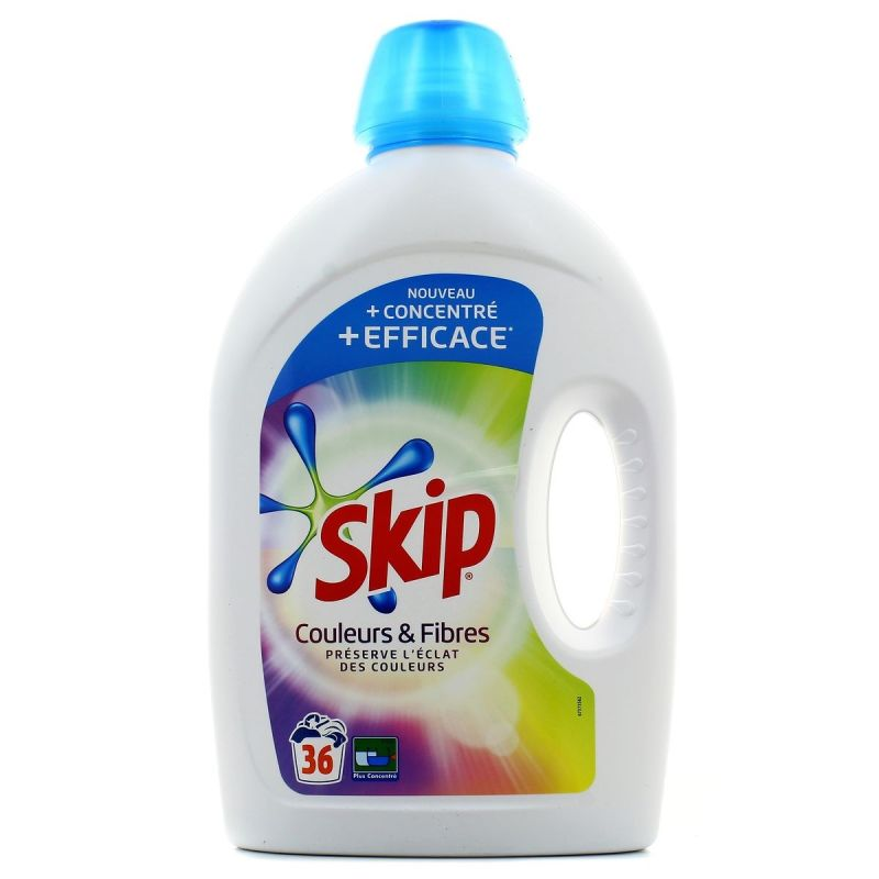SKIP Lessive Liquide Couleurs et Fibres 36 Lavages 1.8 L