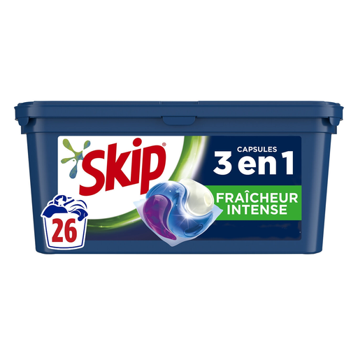 [8710447443460] SKIP Lessive Capsule Fraîcheur Intense 3En1, 26 capsules box