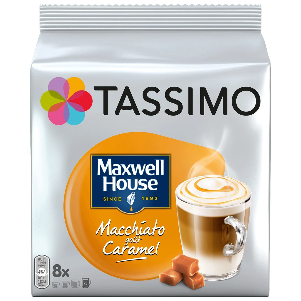 TASSIMO Cápsulas de café Maxwell House macchiato sabor caramelo 268 g