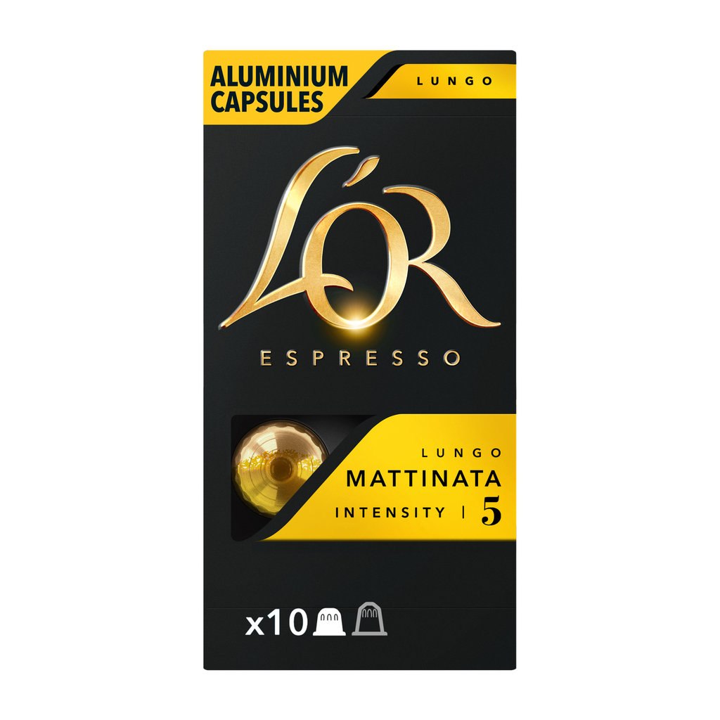 L'OR Espresso Lungo Mattinata coffee capsules intensity 5 10 capsules 52 g