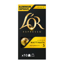 L'OR Espresso Lungo Mattinata coffee capsules intensity 5 10 capsules 52 g