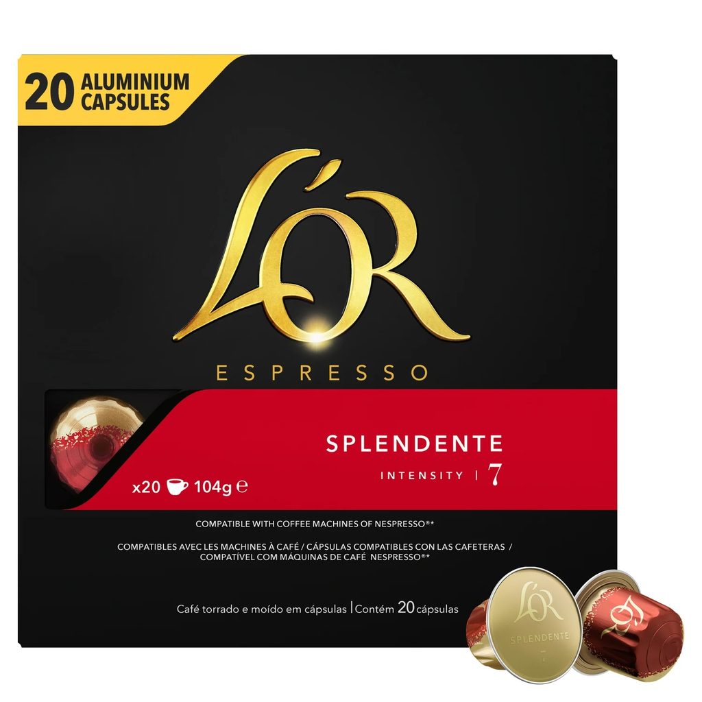 L'OR Espresso Splendente Coffee Capsules Intensity 7, 20 capsules 104 g