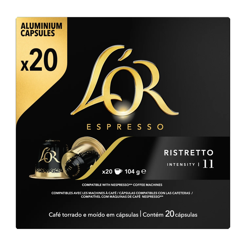 L'OR Coffee Capsules Ristretto Intensity 11 box of 20 capsules