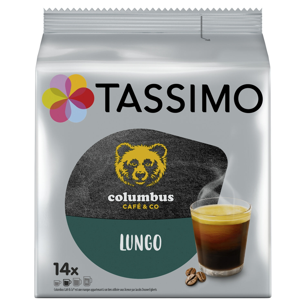 TASSIMO Coffee Pods Lungo Columbus 14 pods