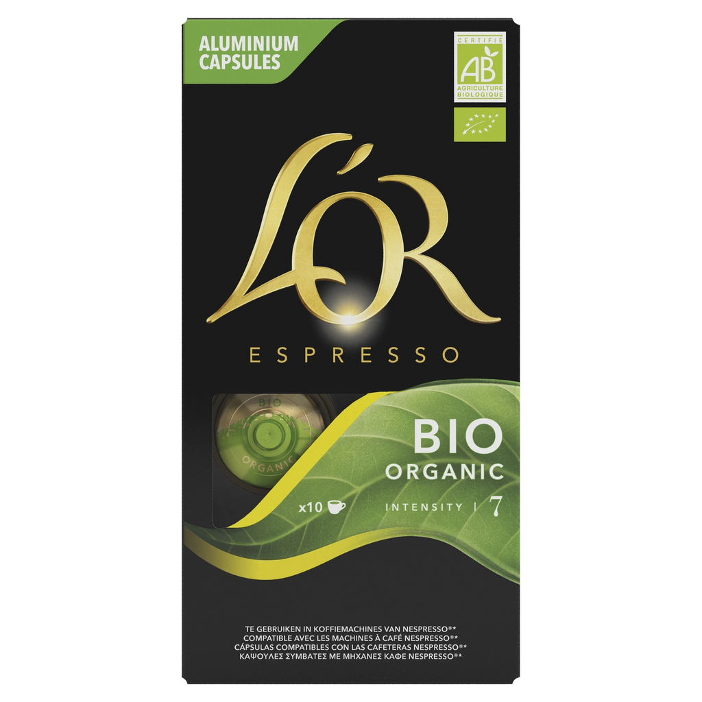 L'OR Cápsulas de café espresso bio intensidad 7 10 cápsulas 52 g