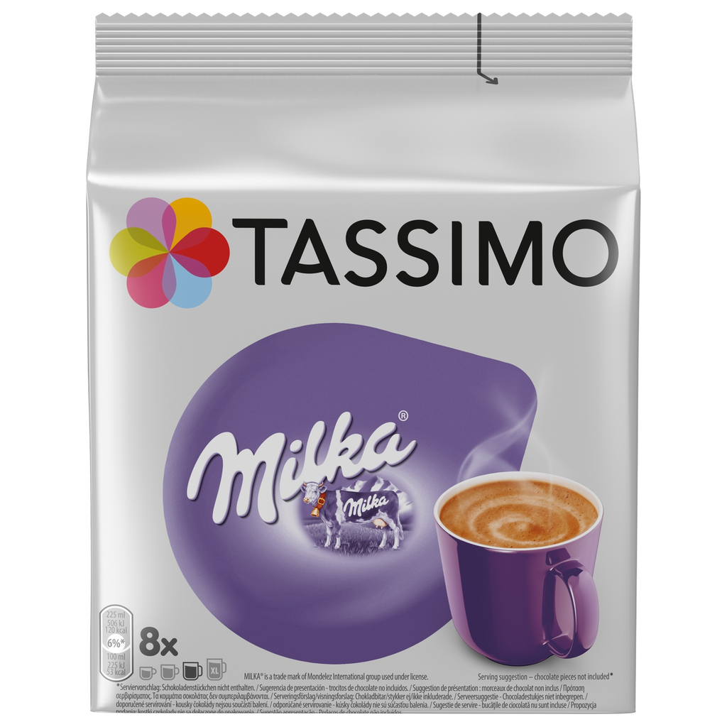 TASSIMO Chocolat Chaud Dosettes Milka 8 dosettes