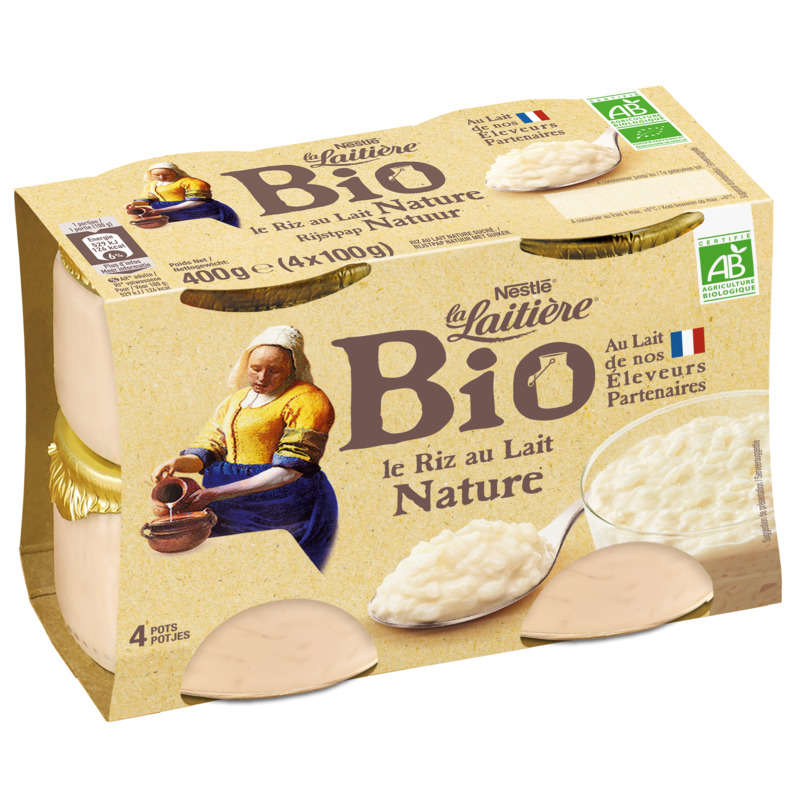 Nestle Lait.Riz Lait Nat.Bio 4X100G