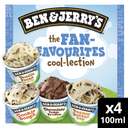 BEN & JERRY'S The Fan-Favourite Cool-lection Assortiment de 4 x 100 ml