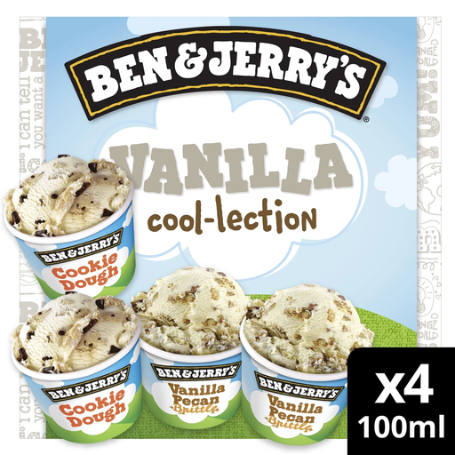 [8711327320741] BEN & JERRY'S Vanilla Cookie Dough and Caramel Pecan Ice Cream 296 g