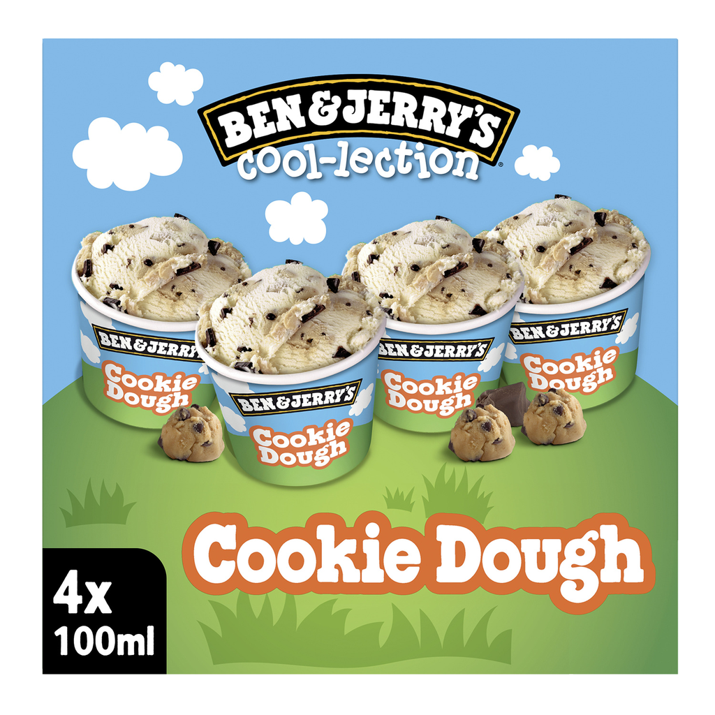 BEN & JERRY'S The Cookie Dough Cool-lection 4 mini crèmes glacées 288 g